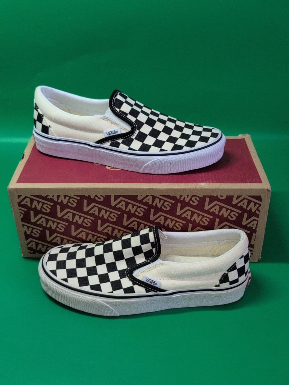 Vans Classic Slip On Checkered Unisex Shoes Men US 5.5  Black White